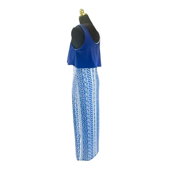 'I'm in Love with Derek' Blue Geometric Maxi Dress - Size L - Picture 5 of 8